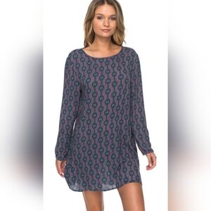 Roxy Definitely Traveling Dress, Size Medium, Reflecting Pond Abel Open Back